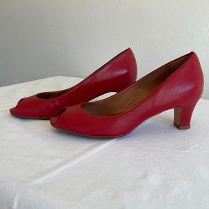 Corso Como, W's Peep Toe Leather High Heel Shoes, red, size 6M
